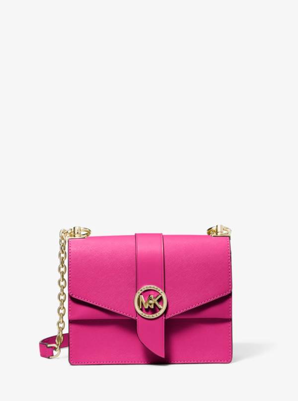Damske Spojková Taška Michael Kors Greenwich Small Saffiano Leather Ruzove - Kabelky Michael Kors Akcia | VDHCE-7394